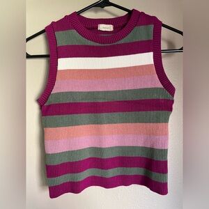 Debut Multicolor Striped Knit Tank